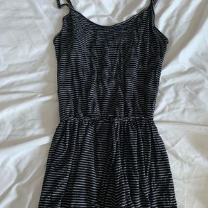 black and white striped romper